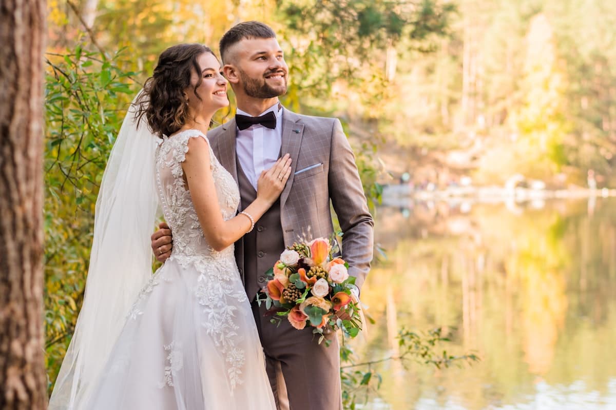 A couple during their wedding film